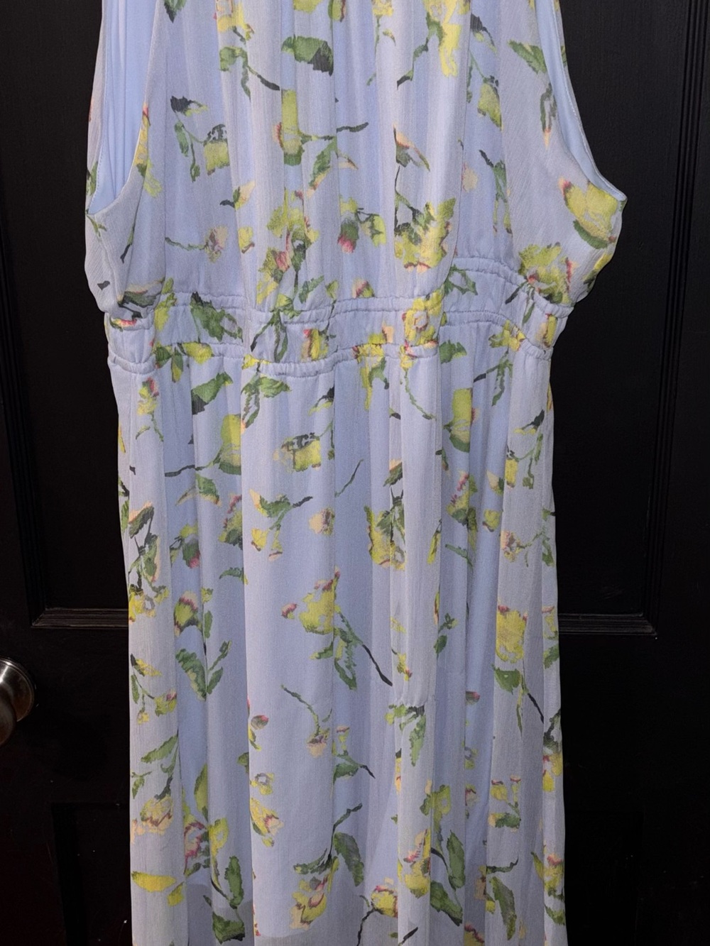 Adyson Parker Blue Floral Sleeveless Maxi Dress 1X Tiered Boho